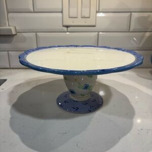 Pfaltzgraff Cottagecore Summer Breeze 12" diameter pedestal cake dessert stand